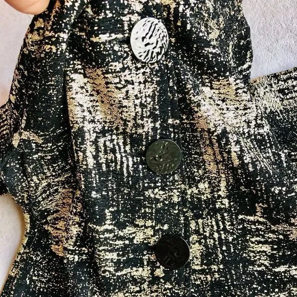 NWOT JM Collection Gold Metallic Print Jacket - Picture 8 of 15